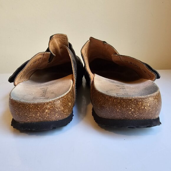 Think! Women's Slip On Clogs Leather Brown Comfort Casual Size 41 US 10 - Picture 5 of 12